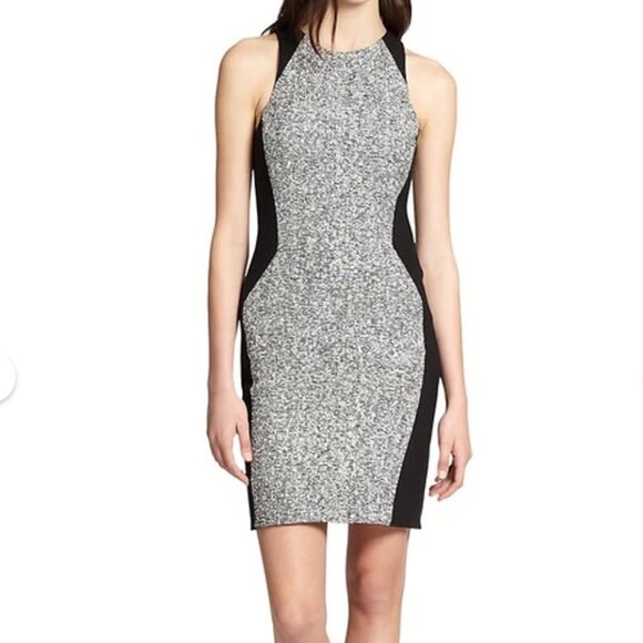 Rag & Bone Women's 6 Clemence Paneled Tweed and Wool Dress in Black & White‎ - Picture 1 of 10